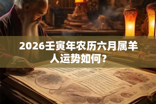 2026壬寅年农历六月属羊人运势如何？