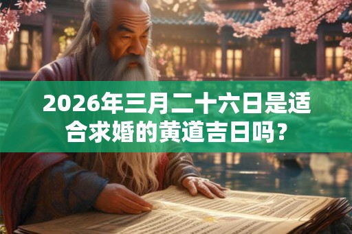 2026年三月二十六日是适合求婚的黄道吉日吗？