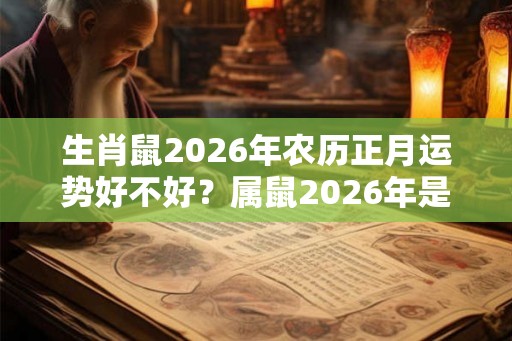 生肖鼠2026年农历正月运势好不好？属鼠2026年是本命年吗？