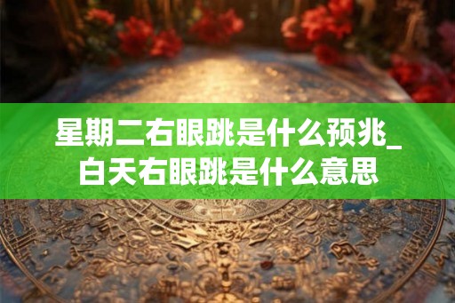 星期二右眼跳是什么预兆_白天右眼跳是什么意思