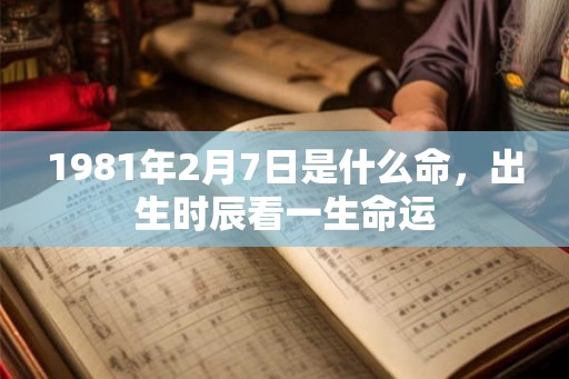 1981年2月7日是什么命，出生时辰看一生命运
