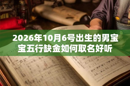 2026年10月6号出生的男宝宝五行缺金如何取名好听