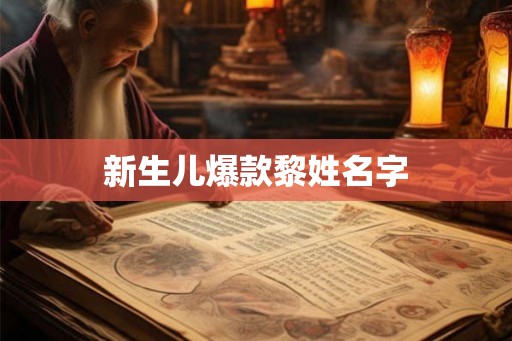 新生儿爆款黎姓名字