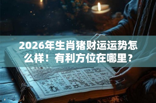 2026年生肖猪财运运势怎么样！有利方位在哪里？
