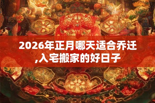 2026年正月哪天适合乔迁,入宅搬家的好日子