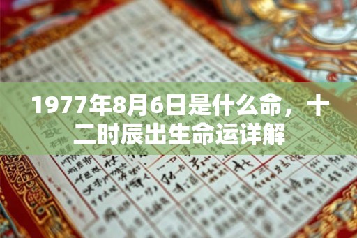 1977年8月6日是什么命,十二时辰出生命运详解 1977年8月6日是什么命,十二时辰出生命运详解