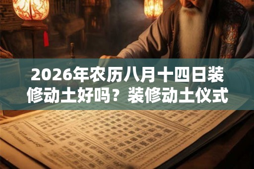 2026年农历八月十四日装修动土好吗？装修动土仪式要准备什么？