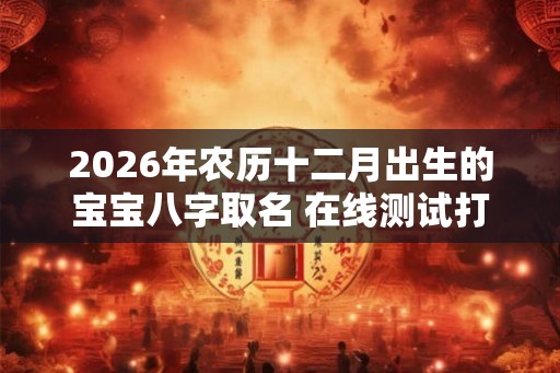 2026年农历十二月出生的宝宝八字取名 在线测试打分姓名解析