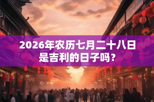 2026年农历七月二十八日是吉利的日子吗？