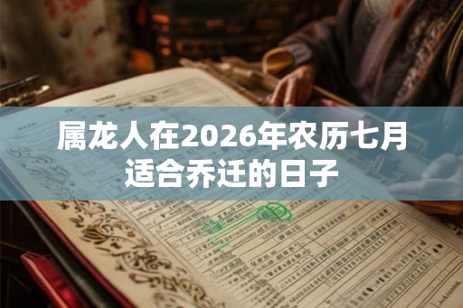 属龙人在2026年农历七月适合乔迁的日子