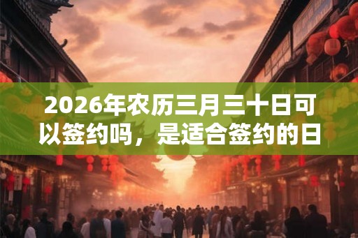 2026年农历三月三十日可以签约吗，是适合签约的日子吗？