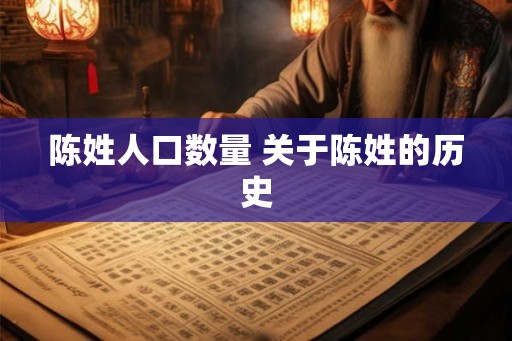 陈姓人口数量 关于陈姓的历史