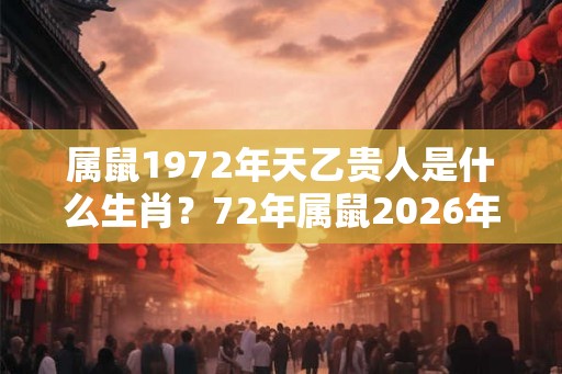 属鼠1972年天乙贵人是什么生肖？72年属鼠2026年的运程？