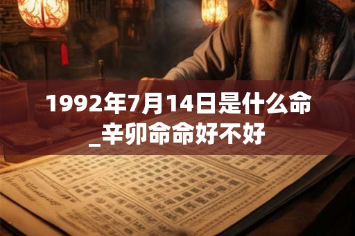 1992年7月14日是什么命_辛卯命命好不好