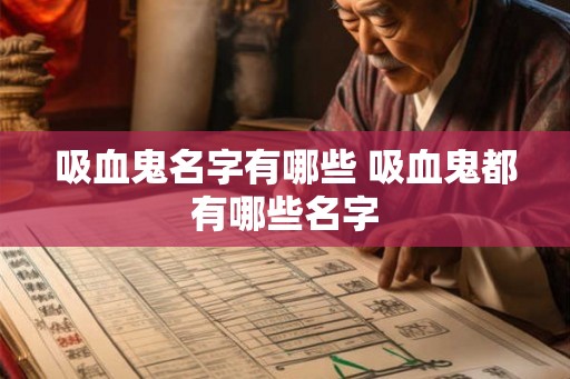 吸血鬼名字有哪些 吸血鬼都有哪些名字
