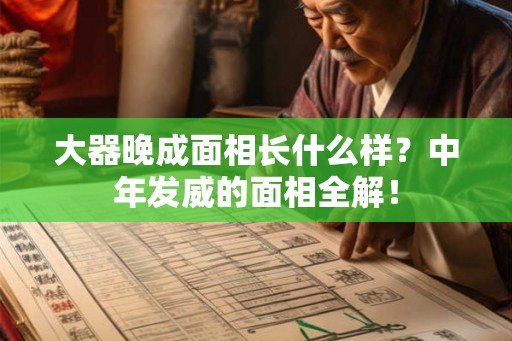 大器晚成面相长什么样？中年发威的面相全解！