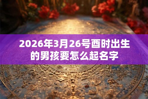 2026年3月26号酉时出生的男孩要怎么起名字