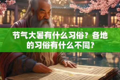 节气大暑有什么习俗？各地的习俗有什么不同？