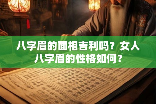 八字眉的面相吉利吗？女人八字眉的性格如何？