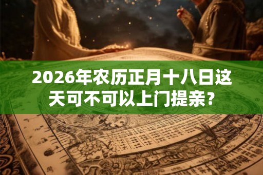 2026年农历正月十八日这天可不可以上门提亲？