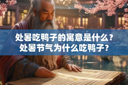 处暑吃鸭子的寓意是什么？处暑节气为什么吃鸭子？