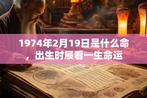 1974年2月19日是什么命，出生时辰看一生命运