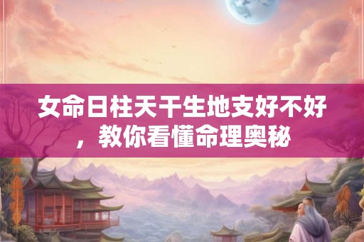 女命日柱天干生地支好不好,教你看懂命理奥秘 女命日柱天干生地支好不好,教你看懂命理奥秘