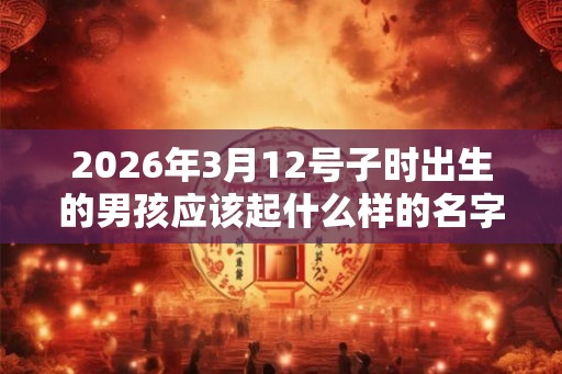 2026年3月12号子时出生的男孩应该起什么样的名字
