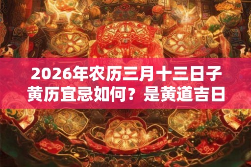 2026年农历三月十三日子黄历宜忌如何？是黄道吉日吗？
