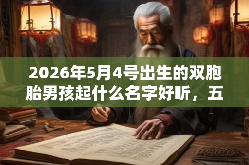 2026年5月4号出生的双胞胎男孩起什么名字好听，五行属什么