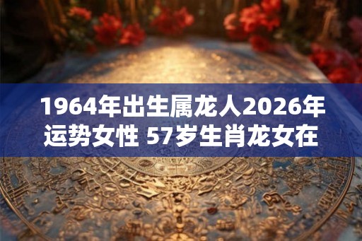 1964年出生属龙人2026年运势女性 57岁生肖龙女在2026年运气如何