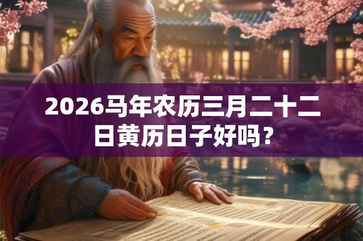 2026马年农历三月二十二日黄历日子好吗？