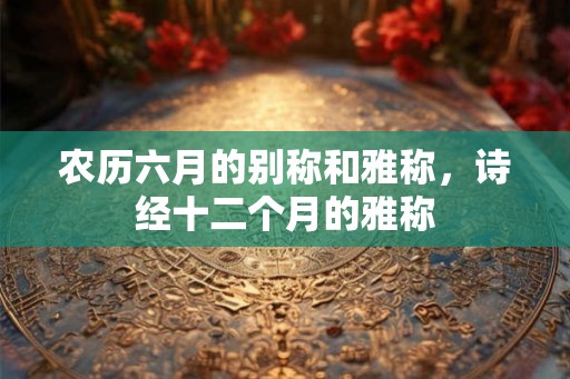 农历六月的别称和雅称,诗经十二个月的雅称 农历六月的别称和雅称,诗经十二个月的雅称