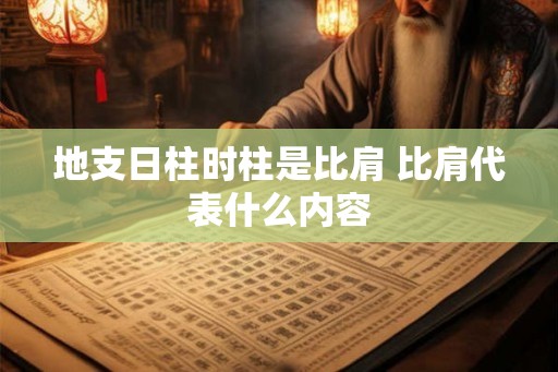 地支日柱时柱是比肩 比肩代表什么内容 地支日柱时柱是比肩 比肩代表什么内容