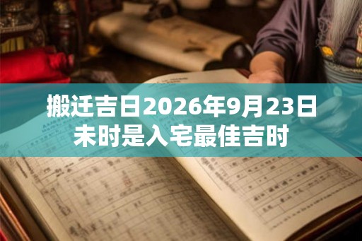 搬迁吉日2026年9月23日未时是入宅最佳吉时