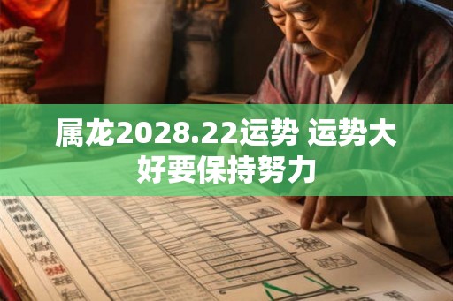 属龙2028.22运势 运势大好要保持努力