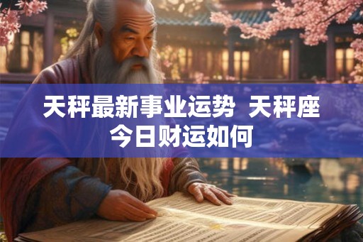 天秤最新事业运势 天秤座今日财运如何 天秤最新事业运势 天秤座今日财运如何