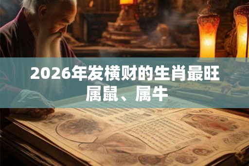 2026年发横财的生肖最旺 属鼠、属牛