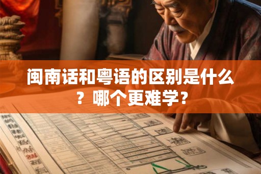 闽南话和粤语的区别是什么？哪个更难学？