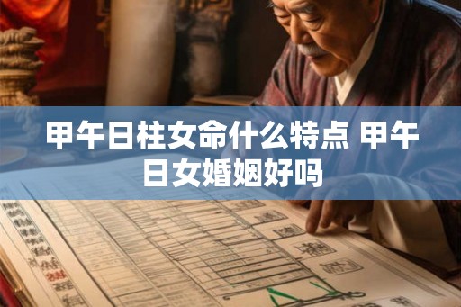 甲午日柱女命什么特点 甲午日女婚姻好吗