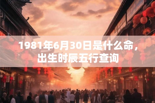 1981年6月30日是什么命，出生时辰五行查询
