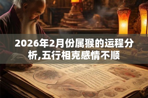 2026年2月份属猴的运程分析,五行相克感情不顺 2026年2月份属猴的运程分析,五行相克感情不顺
