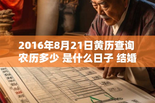 2016年8月21日黄历查询 农历多少 是什么日子 结婚吉时