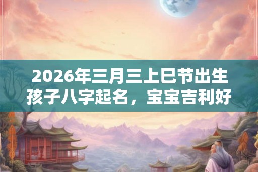 2026年三月三上巳节出生孩子八字起名，宝宝吉利好名字推荐