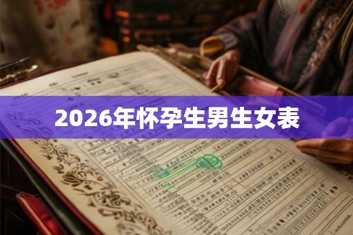 2026年怀孕生男生女表
