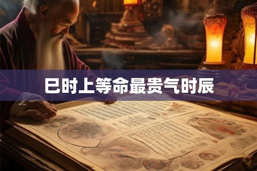 巳时上等命最贵气时辰