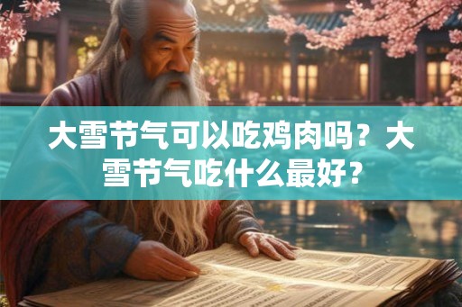 大雪节气可以吃鸡肉吗？大雪节气吃什么最好？