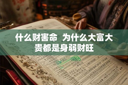 什么财害命  为什么大富大贵都是身弱财旺