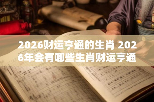 2026财运亨通的生肖 2026年会有哪些生肖财运亨通