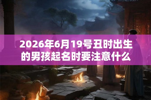 2026年6月19号丑时出生的男孩起名时要注意什么